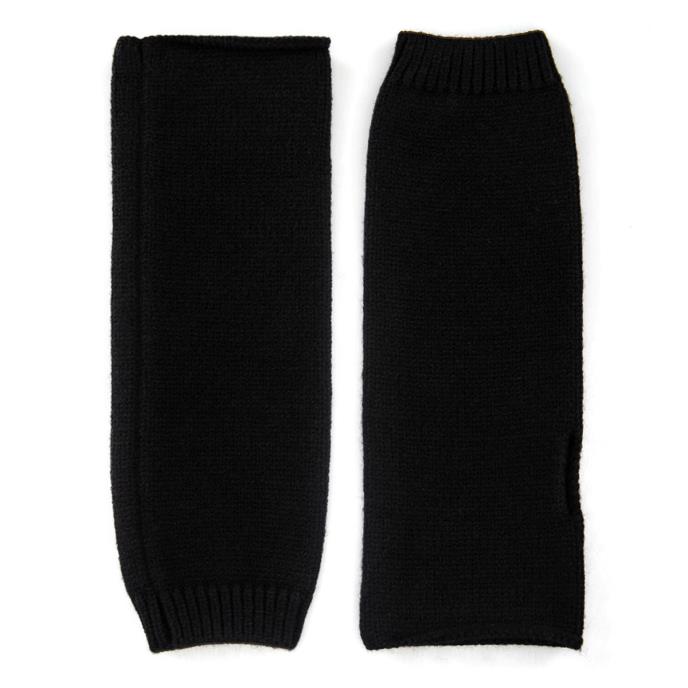 Isotoner® Ladies Soft Touch Knit Fingerless Glove Black Extra Image 2